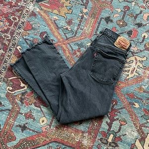 Levi’s 501 cropped jean in faded black